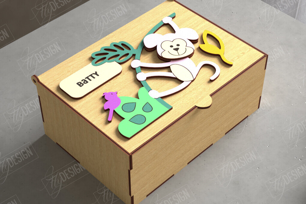 Intra απο ξύλο plywood 3mm-4mm πάχος Baby Memory Box | Προσωποποιημένο κουτί | CNC Δίασταση 10x10 cm INTRAFABR-111357232
