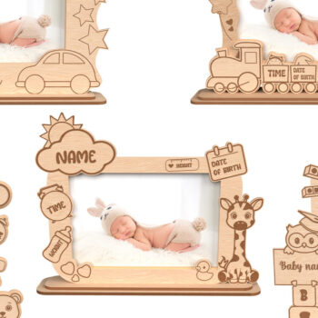 Intra απο ξύλο plywood 3mm-4mm πάχος κορνίζας για μωρό με μνήμη Δίασταση 20x30 cm INTRAFABR-116770802 - Image 1