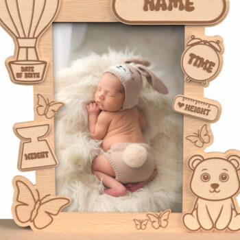 Intra απο ξύλο plywood 3mm-4mm πάχος κορνίζας για μωρό με μνήμη Δίασταση 20x30 cm INTRAFABR-116770802 - Image 4