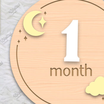 Intra απο ξύλο plywood 3mm-4mm πάχος Baby Milestone Card Cut . 1 Μήνας Δίασταση 30x20 cm INTRAFABR-85225277 - Image 1