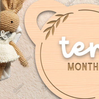 Intra απο ξύλο plywood 3mm-4mm πάχος Baby Milestone Card Cut . 10 μηνών Δίασταση 30x20 cm INTRAFABR-85224688 - Image 1