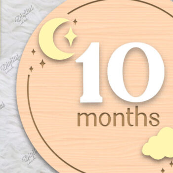 Intra απο ξύλο plywood 3mm-4mm πάχος Baby Milestone Card Cut . 10 μηνών Δίασταση 30x20 cm INTRAFABR-85225693 - Image 1