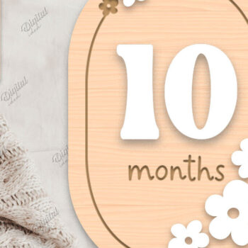 Intra απο ξύλο plywood 3mm-4mm πάχος Baby Milestone Card Cut . 10 μηνών Δίασταση 30x20 cm INTRAFABR-85218693 - Image 1