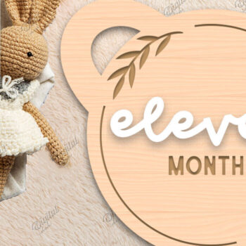 Intra απο ξύλο plywood 3mm-4mm πάχος Baby Milestone Card Cut . 11 μηνών Δίασταση 30x20 cm INTRAFABR-85224730 - Image 1