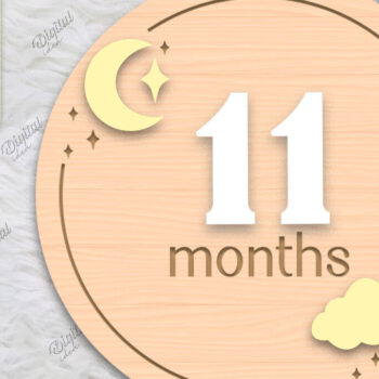 Intra απο ξύλο plywood 3mm-4mm πάχος Baby Milestone Card Cut . 11 μηνών Δίασταση 30x20 cm INTRAFABR-85225720 - Image 1