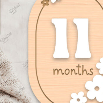 Intra απο ξύλο plywood 3mm-4mm πάχος Baby Milestone Card Cut . 11 μηνών Δίασταση 30x20 cm INTRAFABR-85218753 - Image 1