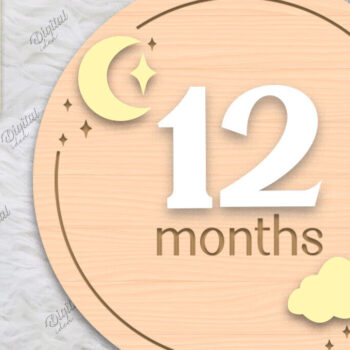 Intra απο ξύλο plywood 3mm-4mm πάχος Baby Milestone Card Cut . 12 μηνών Δίασταση 30x20 cm INTRAFABR-85225773 - Image 1