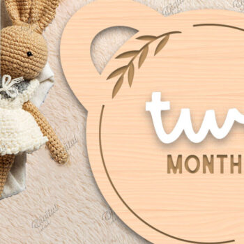 Intra απο ξύλο plywood 3mm-4mm πάχος Baby Milestone Card Cut . 2 μηνών Δίασταση 30x20 cm INTRAFABR-85223669 - Image 1