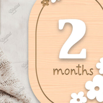 Intra απο ξύλο plywood 3mm-4mm πάχος Baby Milestone Card Cut . 2 μηνών Δίασταση 30x20 cm INTRAFABR-85218021 - Image 1