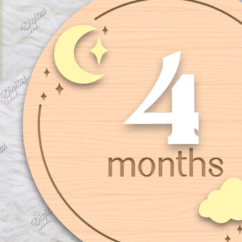 Intra απο ξύλο plywood 3mm-4mm πάχος Baby Milestone Card Cut . 4 μηνών Δίασταση 30x20 cm INTRAFABR-85225413 - Image 1