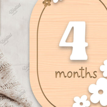 Intra απο ξύλο plywood 3mm-4mm πάχος Baby Milestone Card Cut . 4 μηνών Δίασταση 30x20 cm INTRAFABR-85218396 - Image 1