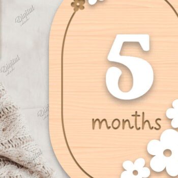 Intra απο ξύλο plywood 3mm-4mm πάχος Baby Milestone Card Cut . 5 μηνών Δίασταση 30x20 cm INTRAFABR-85218424 - Image 1