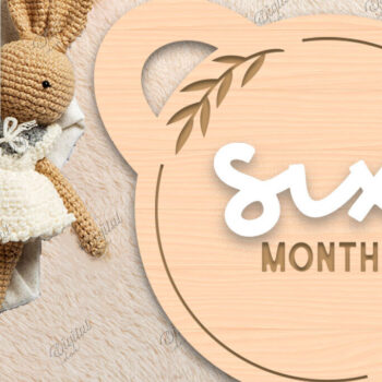 Intra απο ξύλο plywood 3mm-4mm πάχος Baby Milestone Card Cut . 6 μηνών Δίασταση 30x20 cm INTRAFABR-85224021 - Image 1