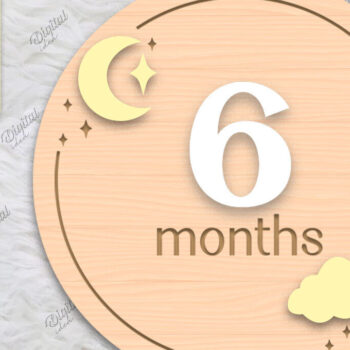 Intra απο ξύλο plywood 3mm-4mm πάχος Baby Milestone Card Cut . 6 μηνών Δίασταση 30x20 cm INTRAFABR-85225530 - Image 1