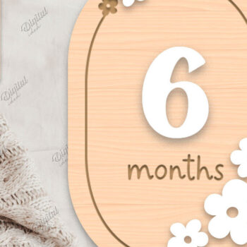 Intra απο ξύλο plywood 3mm-4mm πάχος Baby Milestone Card Cut . 6 μηνών Δίασταση 30x20 cm INTRAFABR-85218450 - Image 1