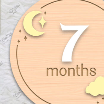 Intra απο ξύλο plywood 3mm-4mm πάχος Baby Milestone Card Cut . 7 μηνών Δίασταση 30x20 cm INTRAFABR-85225559 - Image 1