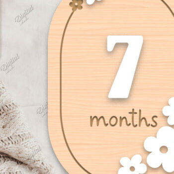 Intra απο ξύλο plywood 3mm-4mm πάχος Baby Milestone Card Cut . 7 μηνών Δίασταση 30x20 cm INTRAFABR-85218482 - Image 1