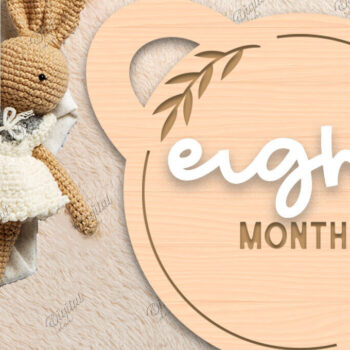 Intra απο ξύλο plywood 3mm-4mm πάχος Baby Milestone Card Cut . 8 μηνών Δίασταση 30x20 cm INTRAFABR-85224573 - Image 1