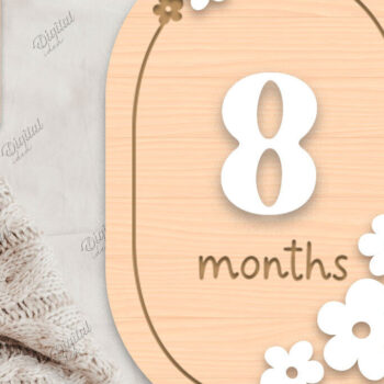 Intra απο ξύλο plywood 3mm-4mm πάχος Baby Milestone Card Cut . 8 μηνών Δίασταση 30x20 cm INTRAFABR-85218608 - Image 1