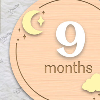 Intra απο ξύλο plywood 3mm-4mm πάχος Baby Milestone Card Cut . 9 μηνών Δίασταση 30x20 cm INTRAFABR-85225661 - Image 1