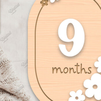 Intra απο ξύλο plywood 3mm-4mm πάχος Baby Milestone Card Cut . 9 μηνών Δίασταση 30x20 cm INTRAFABR-85218644 - Image 1