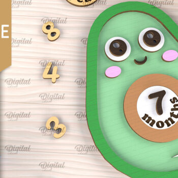 Intra απο ξύλο plywood 3mm-4mm πάχος Baby Milestone Card Design Cut  Δίασταση 30x20 cm INTRAFABR-102961755 - Image 1