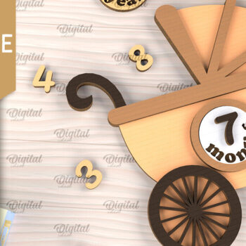 Intra απο ξύλο plywood 3mm-4mm πάχος Baby Milestone Card Design Cut  Δίασταση 30x20 cm INTRAFABR-102961591 - Image 1