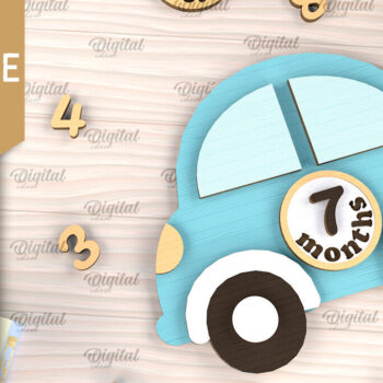 Intra απο ξύλο plywood 3mm-4mm πάχος Baby Milestone Card Design Cut  Δίασταση 30x20 cm INTRAFABR-102961478 - Image 1