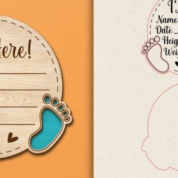 Intra απο ξύλο plywood 3mm-4mm πάχος Baby Milestone Cards Cut  Δίασταση 30x20 cm INTRAFABR-97519317 - Image 8