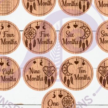 Intra απο ξύλο plywood 3mm-4mm πάχος Baby Milestone Discs Dreamcatchers Δίασταση 30x20 cm INTRAFABR-123381623 - Image 1