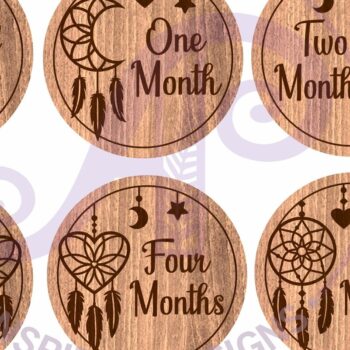 Intra απο ξύλο plywood 3mm-4mm πάχος Baby Milestone Discs Dreamcatchers Δίασταση 30x20 cm INTRAFABR-123381623 - Image 2