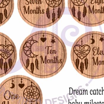 Intra απο ξύλο plywood 3mm-4mm πάχος Baby Milestone Discs Dreamcatchers Δίασταση 30x20 cm INTRAFABR-123381623 - Image 3