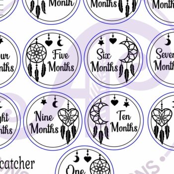 Intra απο ξύλο plywood 3mm-4mm πάχος Baby Milestone Discs Dreamcatchers Δίασταση 30x20 cm INTRAFABR-123381623 - Image 4