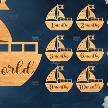 Intra απο ξύλο plywood 3mm-4mm πάχος Baby Milestone Discs | Δίασταση 30x20 cm INTRAFABR-118829161 - Image 1