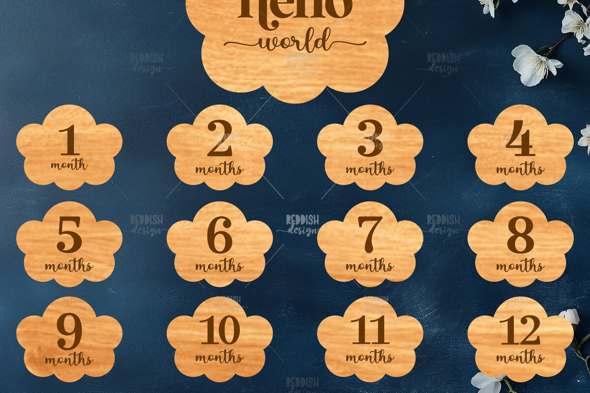 Intra απο ξύλο plywood 3mm-4mm πάχος Baby Milestone Discs | Δίασταση 30x20 cm INTRAFABR-118829187