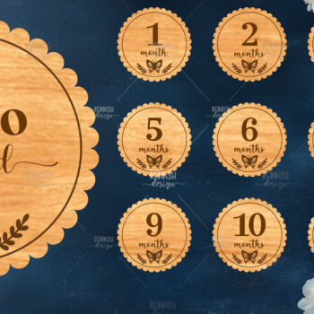 Intra απο ξύλο plywood 3mm-4mm πάχος Baby Milestone Discs | Δίασταση 30x20 cm INTRAFABR-118828058 - Image 1