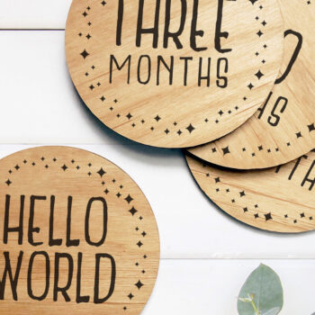 Intra απο ξύλο plywood 3mm-4mm πάχος Baby Milestone Disks Δίασταση 30x20 cm INTRAFABR-30034692 - Image 3