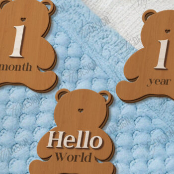 Intra απο ξύλο plywood 3mm-4mm πάχος Baby Milestone | Baby Photo Prop Δίασταση 15x15 cm INTRAFABR-123843638 - Image 1