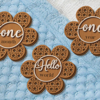 Intra απο ξύλο plywood 3mm-4mm πάχος Baby Milestone | Baby Photo Prop Δίασταση 15x15 cm INTRAFABR-123843608 - Image 1