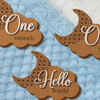 Intra απο ξύλο plywood 3mm-4mm πάχος Baby Milestone | CNC Δίασταση 15x15 cm INTRAFABR-123844247 - Image 4