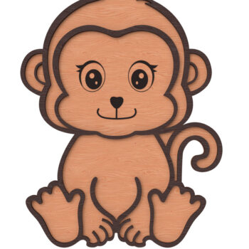 Intra απο ξύλο plywood 3mm-4mm πάχος Baby Monkey Cut  Δίασταση 30x20 cm INTRAFABR-116648344 - Image 1