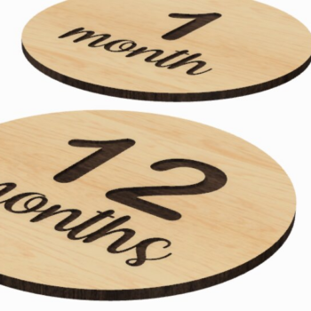 Intra απο ξύλο plywood 3mm-4mm πάχος Baby Monthly Milestone Card Δίασταση 30x20 cm INTRAFABR-117233713 - Image 1