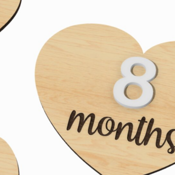 Intra απο ξύλο plywood 3mm-4mm πάχος Baby Monthly Milestone Card Δίασταση 15x15 cm INTRAFABR-117234098 - Image 1