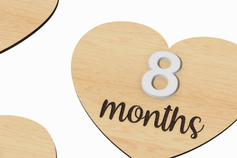 Intra απο ξύλο plywood 3mm-4mm πάχος Baby Monthly Milestone Card Δίασταση 15x15 cm INTRAFABR-117234098 - Image 1