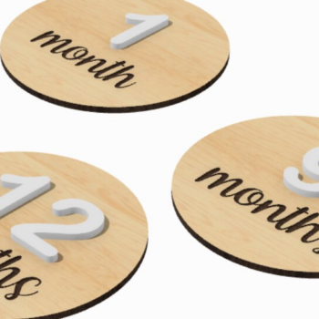 Intra απο ξύλο plywood 3mm-4mm πάχος Baby Monthly Milestone Card  Δίασταση 30x20 cm INTRAFABR-117234578 - Image 1