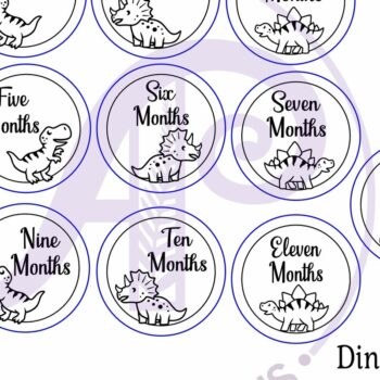 Intra απο ξύλο plywood 3mm-4mm πάχος Baby Monthly Milestone Discs Δεινόσαυροι Δίασταση 30x20 cm INTRAFABR-112832694 - Image 4