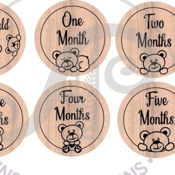 Intra απο ξύλο plywood 3mm-4mm πάχος Baby Monthly Milestone Discs Δίασταση 30x20 cm INTRAFABR-66502966 - Image 2