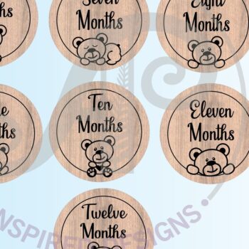 Intra απο ξύλο plywood 3mm-4mm πάχος Baby Monthly Milestone Discs Δίασταση 30x20 cm INTRAFABR-66502966 - Image 3