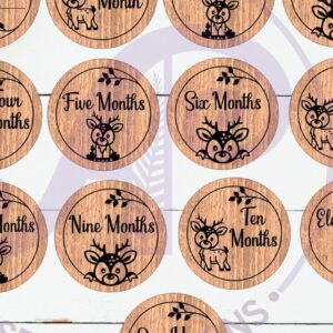 Intra απο ξύλο plywood 3mm-4mm πάχος Baby Monthly Milestone Discs Deer Δίασταση 30x20 cm INTRAFABR-116045954