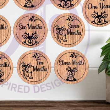 Intra απο ξύλο plywood 3mm-4mm πάχος Baby Monthly Milestone Discs Deer Δίασταση 30x20 cm INTRAFABR-116045954 - Image 2